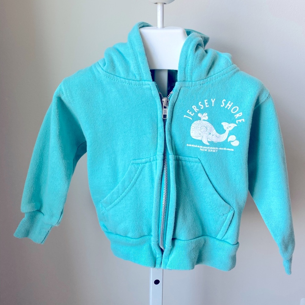 Jersey Shore Zipper Hoodie with Whale